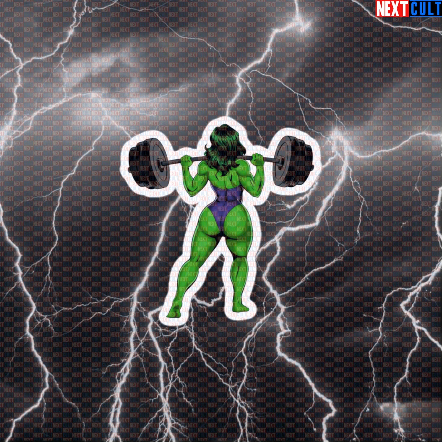 Gym Girl Sticker | Funny She-Hulk Workout Decal for Water Bottles & Laptops | Fitness Meme Sticker Default Title Stickers Avengers Bodybuilding Films Fitness Hulk Leg Day Powerlifting Superheroes Workout Next Cult Brand