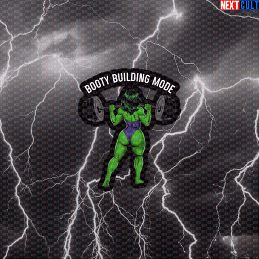 Booty Building Mode Gym Sticker | Funny Workout Decal for Water Bottles & Gym Gear | Fitness Meme Default Title Avengers Bodybuilding Films Fitness Gym Hulk Leg Day Powerlifting Superheroes Workout Next Cult Brand