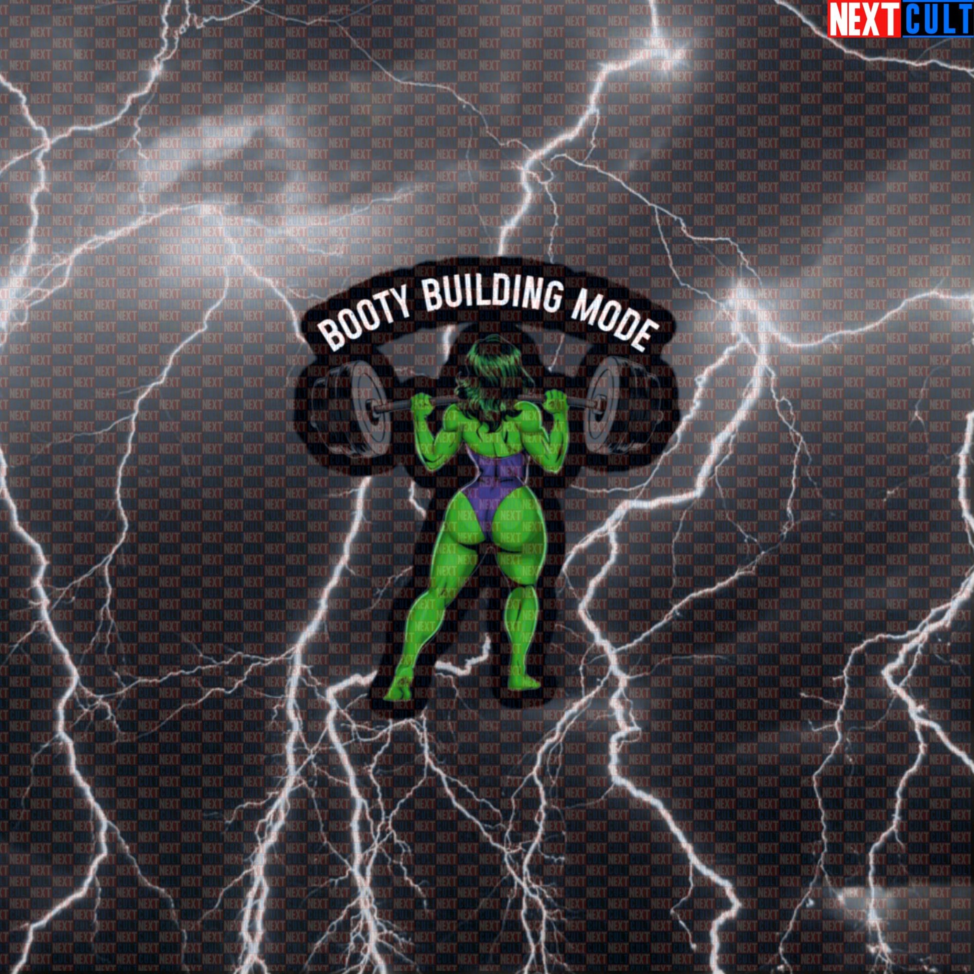 Booty Building Mode Gym Sticker | Funny Workout Decal for Water Bottles & Gym Gear | Fitness Meme Default Title Avengers Bodybuilding Films Fitness Gym Hulk Leg Day Powerlifting Superheroes Workout Next Cult Brand