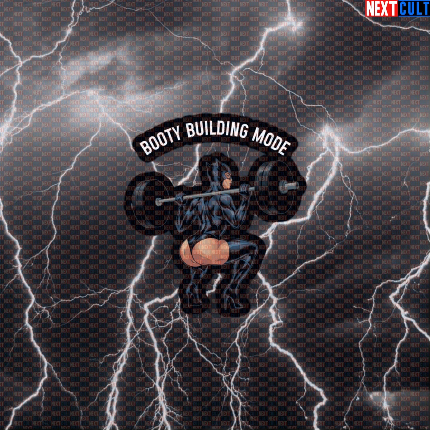 Booty Building Mode Gym Sticker | Funny Workout Decal for Water Bottles & Laptops | Fitness Meme Sticker Default Title Bodybuilding Catwoman Films Fitness Gym Leg Day Powerlifting Superheroes Workout Next Cult Brand