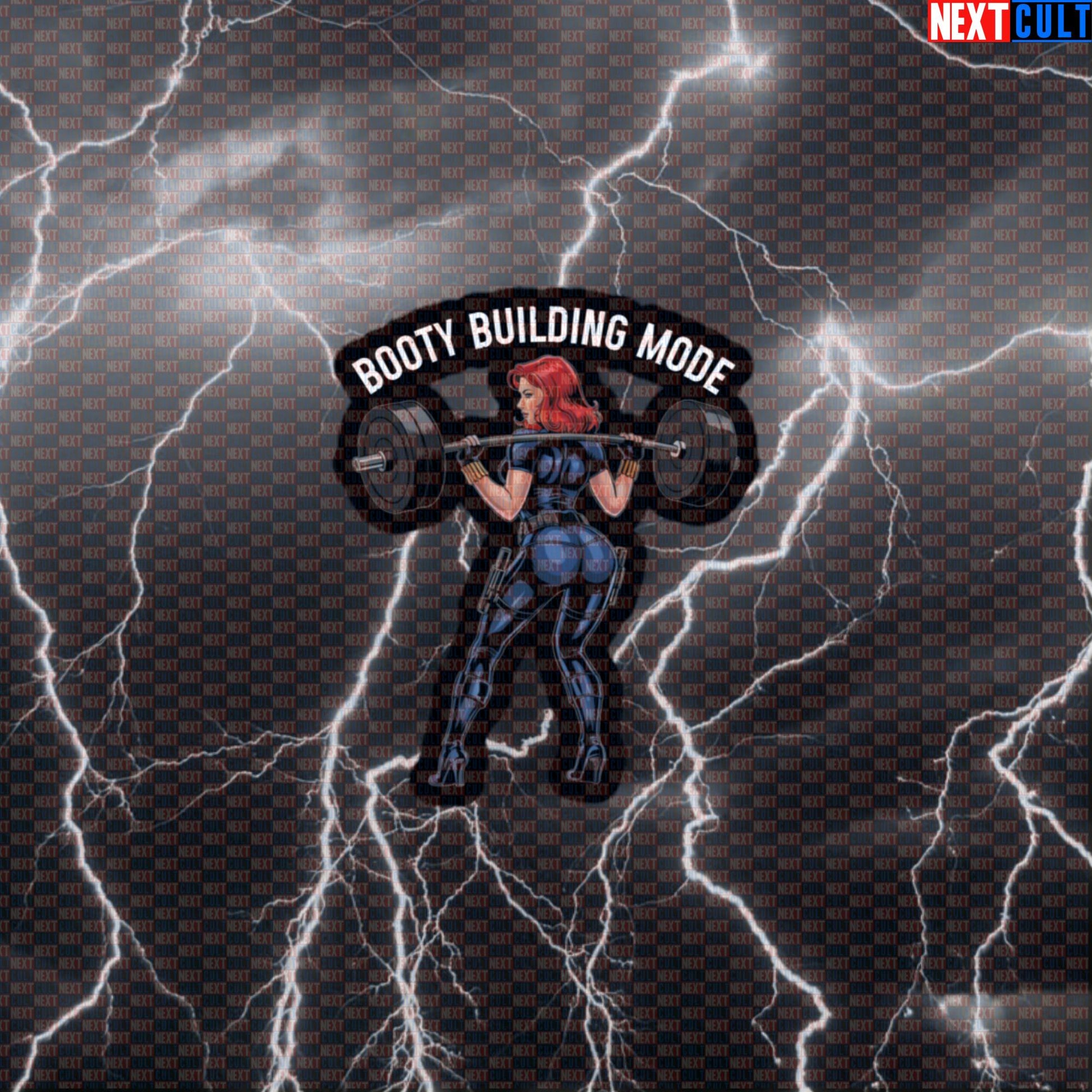 Booty Building Mode Gym Sticker | Funny Workout Decal for Gym Girls | Squats & Glutes Meme Sticker Default Title Avengers Black Widow Bodybuilding Films Fitness Gym Leg Day Powerlifting Superheroes Workout Next Cult Brand