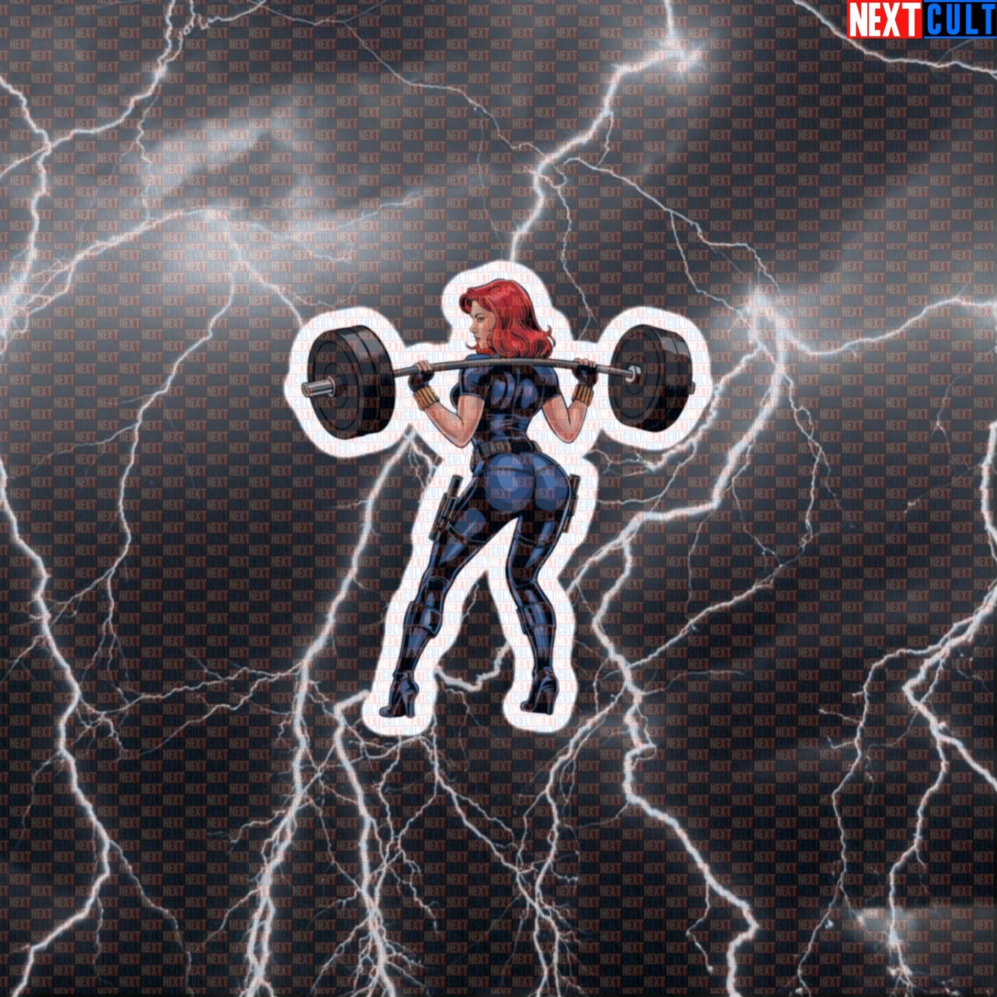 Gym Girl Booty Builder Sticker | Funny Leg Day & Squats Decal For Water Bottles | Fitness Meme Sticker Default Title Avengers Black Widow Bodybuilding Films Fitness Gym Leg Day Powerlifting Superheroes Workout Next Cult Brand