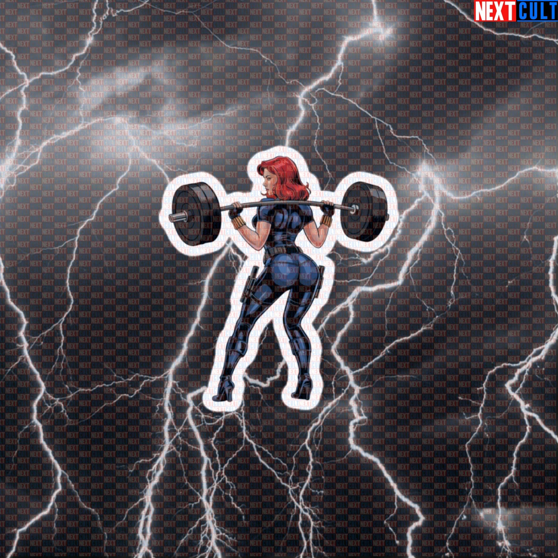 Gym Girl Booty Builder Sticker | Funny Leg Day & Squats Decal For Water Bottles | Fitness Meme Sticker Default Title Avengers Black Widow Bodybuilding Films Fitness Gym Leg Day Powerlifting Superheroes Workout Next Cult Brand