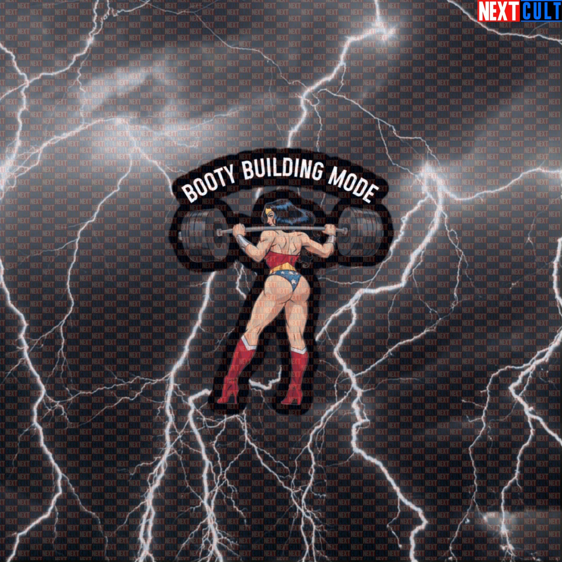 Booty Building Mode Wonder Lifter Gym Sticker | Funny Workout Decal for Gym Girls & Lifters | Fitness Meme Sticker Default Title Bodybuilding Films Fitness Gym Justice League Leg Day Powerlifting Superheroes Wonder Woman Workout Next Cult Brand