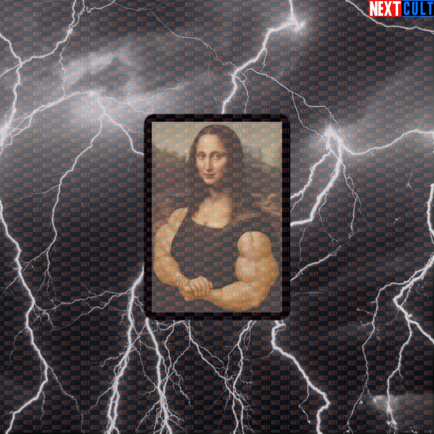Mona Lifta Gym Sticker | Funny Mona Lisa Workout Decal | Artistic Fitness Meme Sticker for Gym Gear Default Title Stickers Art Bodybuilding Fitness Gym Mona Lisa Workout Next Cult Brand