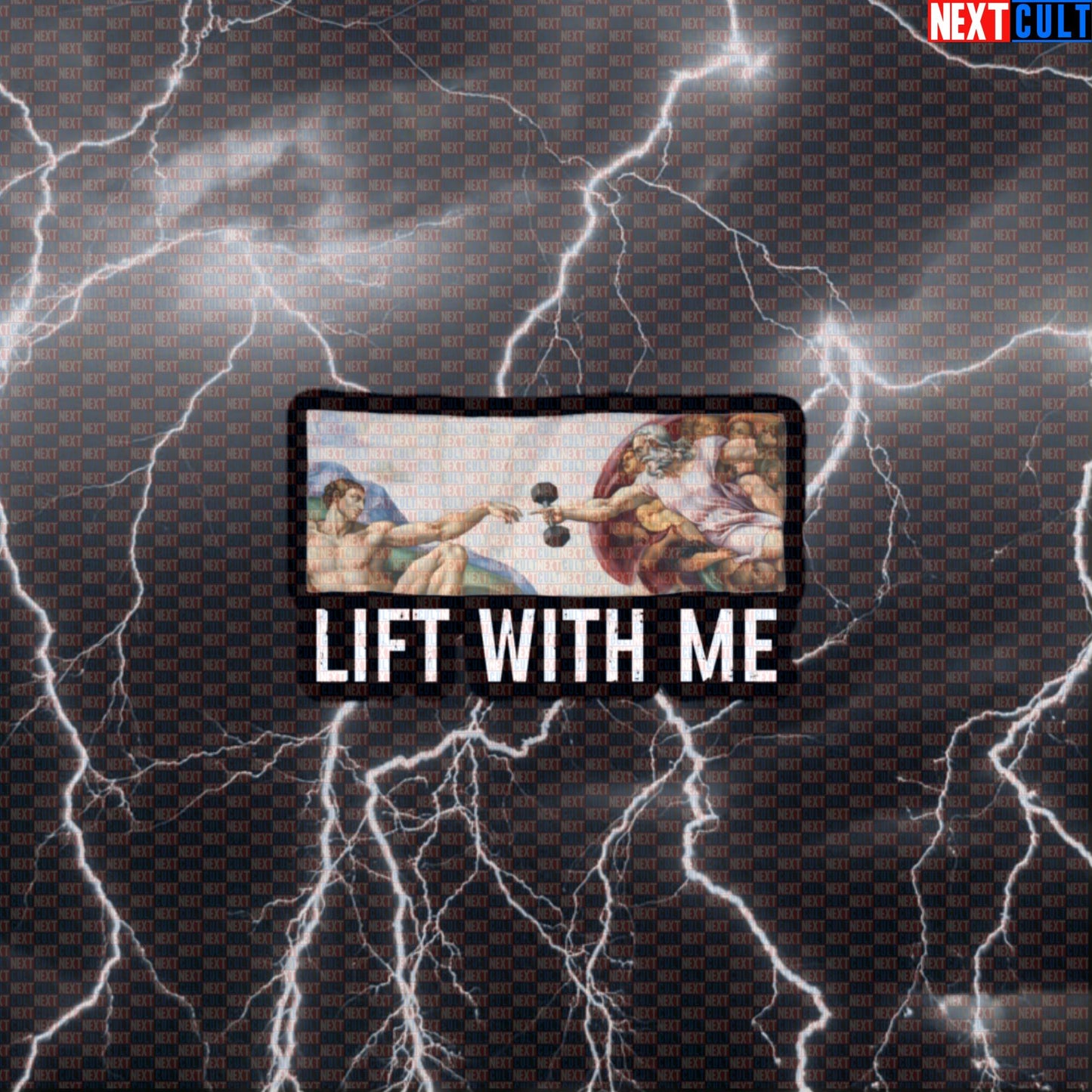 Lift With Me Gym Renaissance Sticker | Funny Michelangelo Sistine Chapel Workout Decal for Lifters Default Title Art Bodybuilding Gym Powerlifting Workout Next Cult Brand