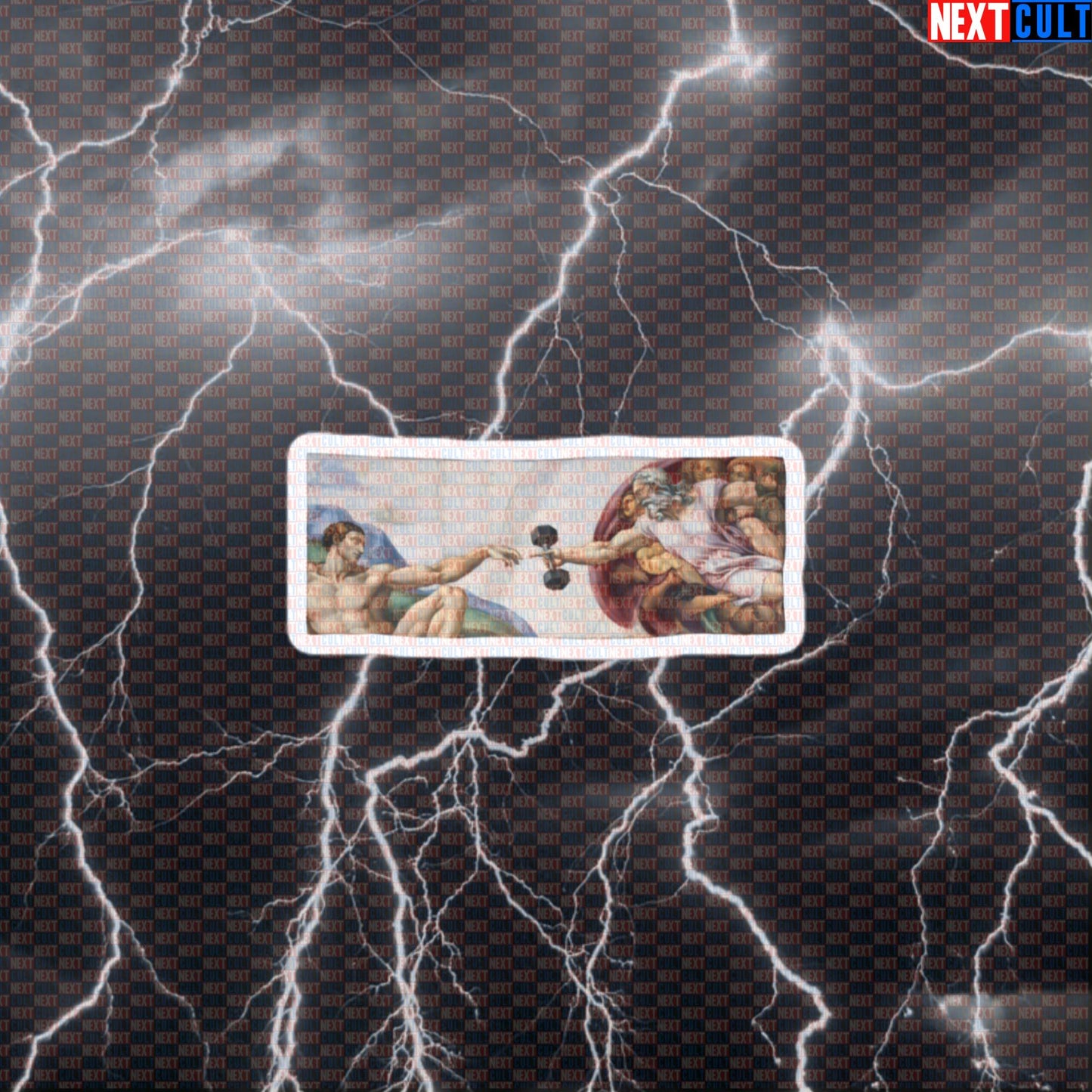 Lift With Me Gym Sticker | Michelangelo Sistine Chapel Workout Decal for Water Bottles & Gym Gear Default Title Art Bodybuilding Gym Workout Next Cult Brand