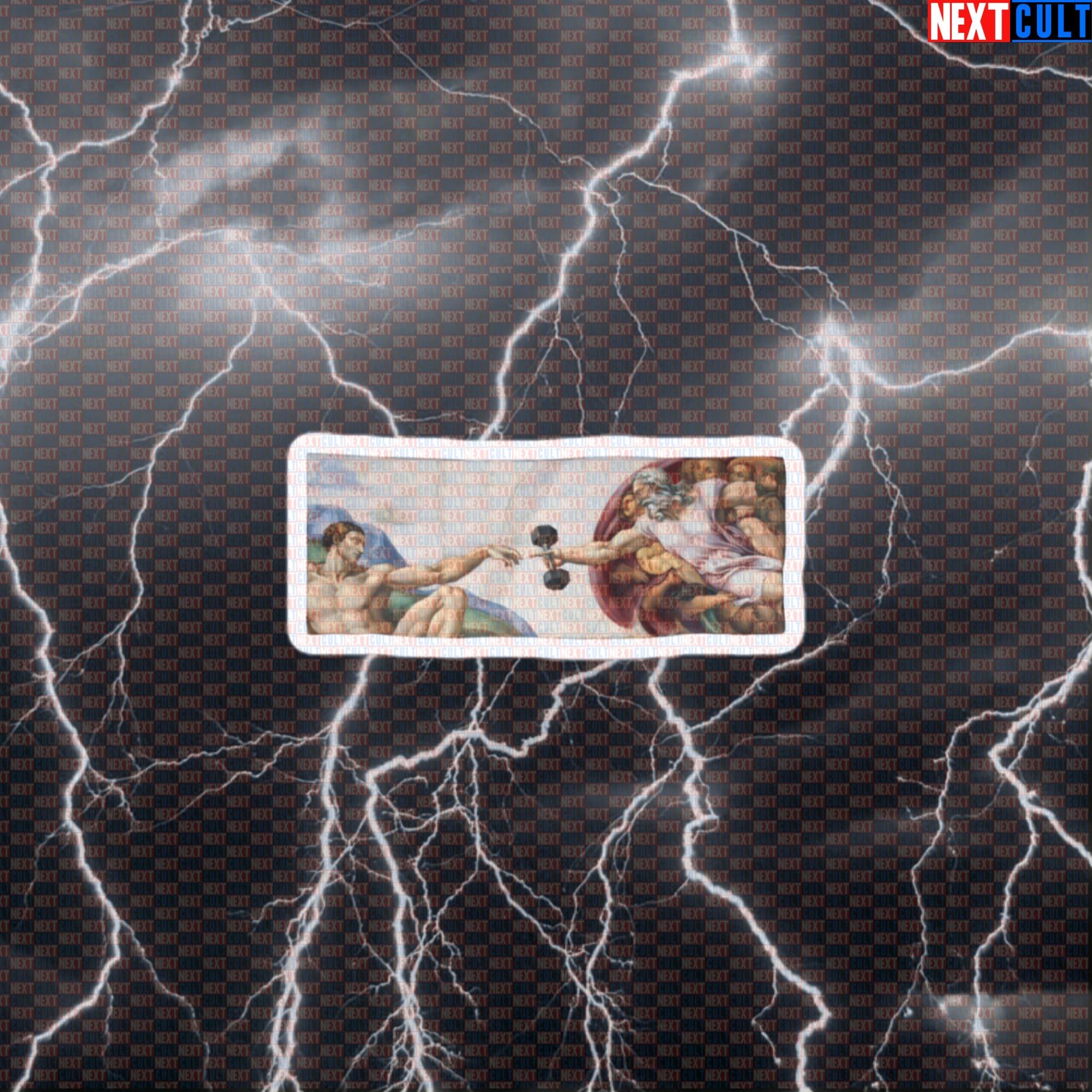 Lift With Me Gym Sticker | Michelangelo Sistine Chapel Workout Decal for Water Bottles & Gym Gear Default Title Art Bodybuilding Gym Workout Next Cult Brand