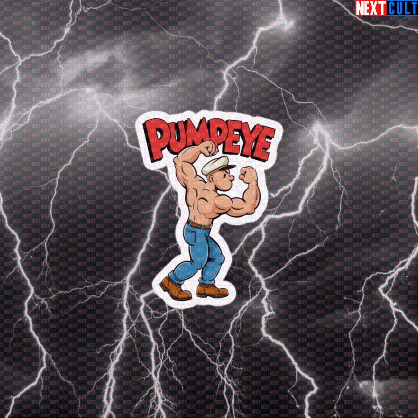 Pumpeye Gym Sticker | Funny Forearm Gains & Grip Training Decal | Popeye Meme Workout Sticker Default Title Bodybuilding Films Fitness Grip Training Gym Workout Next Cult Brand