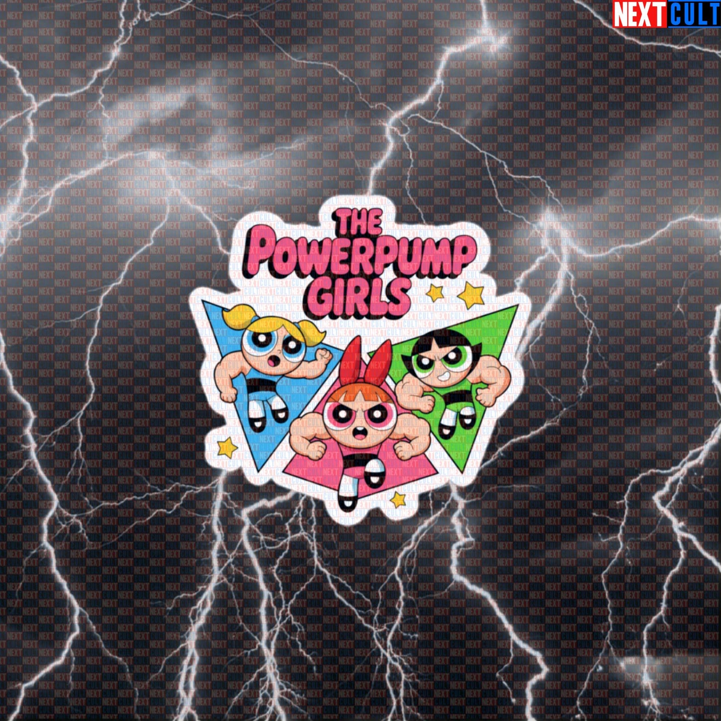 Powerpump Girls Gym Sticker | Funny Workout Decal for Water Bottles & Gym Gear | Fitness Meme Sticker Default Title Stickers Bodybuilding Fitness Gym TV Workout Next Cult Brand