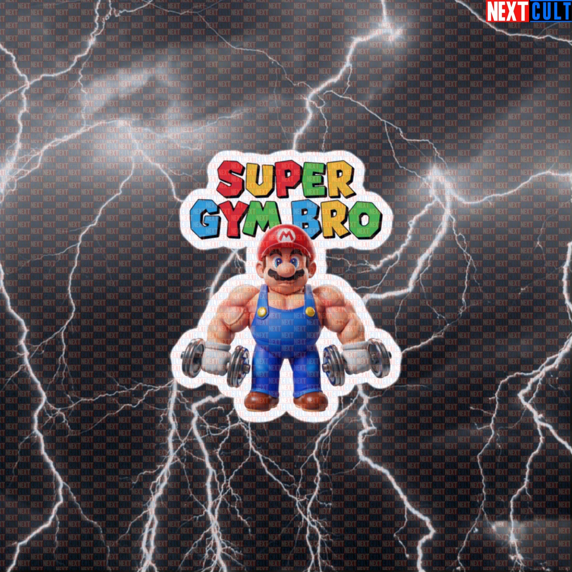 Super Gym Bro Sticker | Funny Video Game Workout Decal | Mario & Smash Bros Gym Meme Sticker Default Title Bodybuilding Fitness Gym Video Games Workout Next Cult Brand