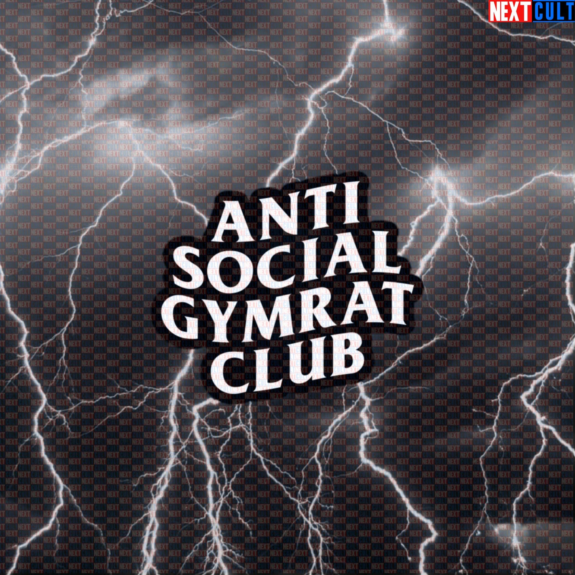 Anti Social Gymrat Club Gym Sticker | Funny Workout Decal for Water Bottles & Gym Equipment | Fitness Meme Default Title Bodybuilding Fitness Gym Home Gym Powerlifting Workout Next Cult Brand
