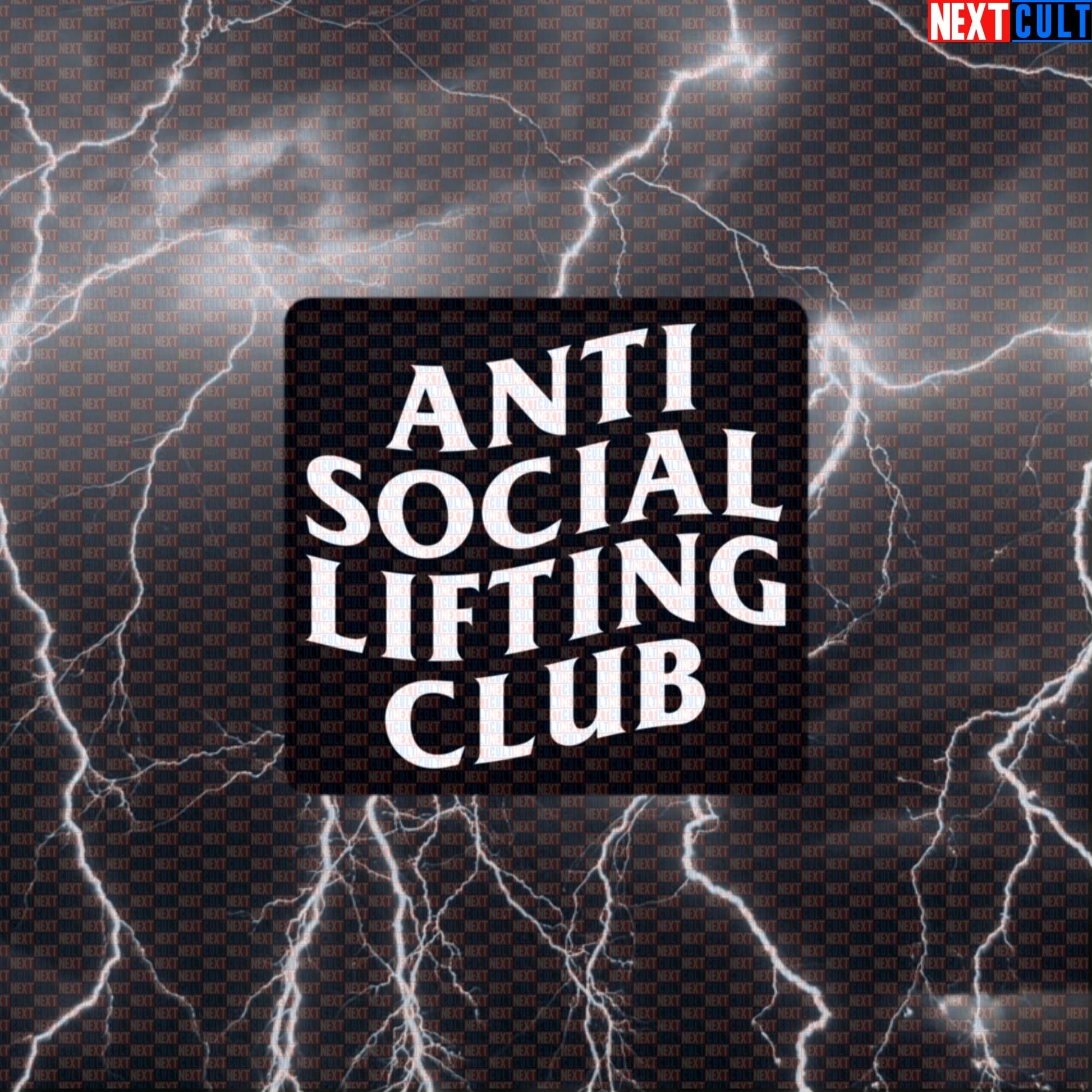 Anti Social Lifting Club Gym Sticker | Funny Workout Decal for Water Bottles & Gym Equipment | Fitness Meme Sticker Default Title Bodybuilding Fitness Gym Home Gym Powerlifting Workout Next Cult Brand
