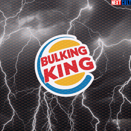 Bulking King Gym Sticker | Funny Workout Decal for Water Bottles & Lunchboxes | Fitness Meme Sticker Default Title Bodybuilding Bulking Fast Food Fitness Gym Workout Next Cult Brand