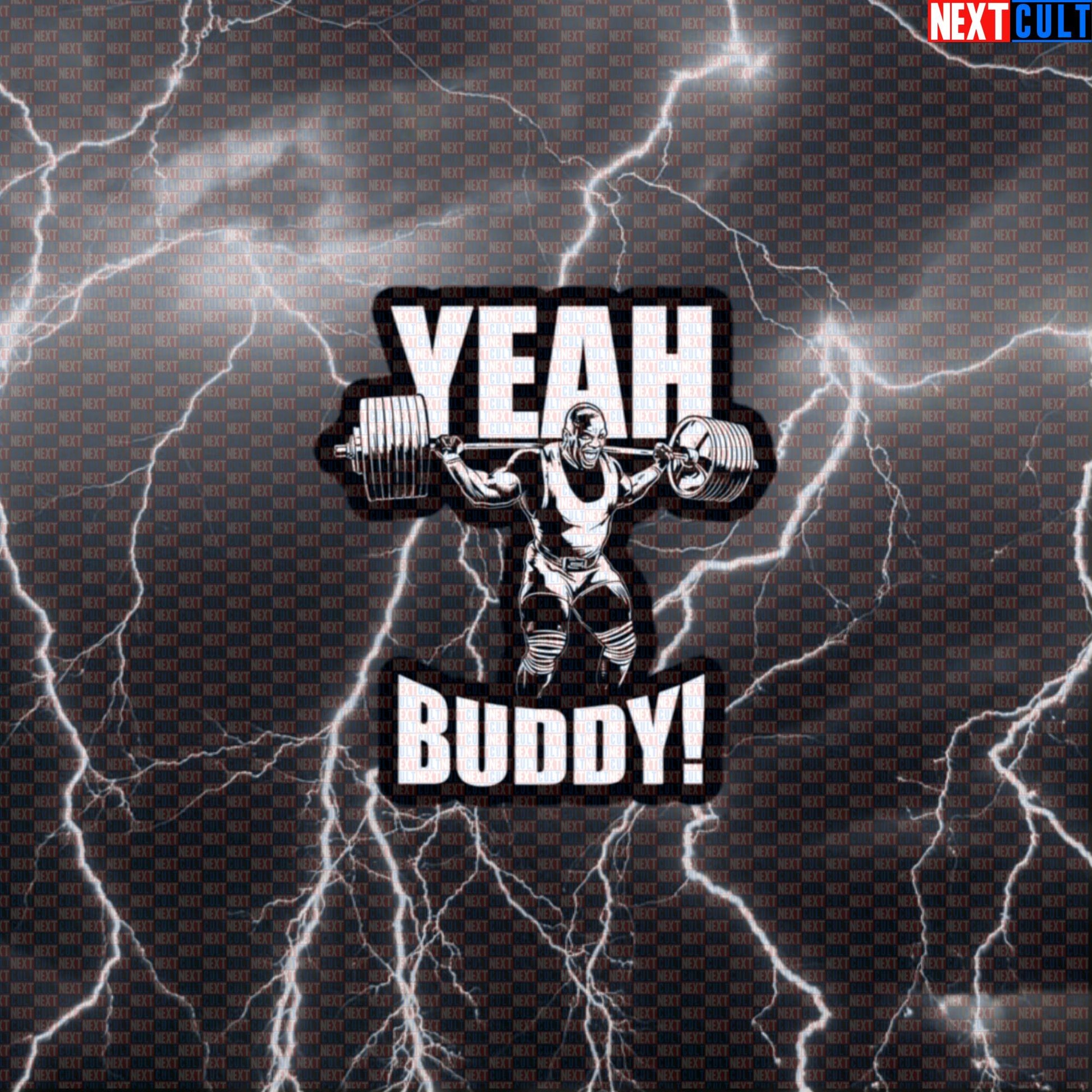 Yeah Buddy Lightweight Gym Sticker | Ronnie Coleman Bodybuilding Meme Decal | Funny Workout Motivational Sticker Default Title Bodybuilding Fitness Gym Ronnie Coleman Workout Next Cult Brand