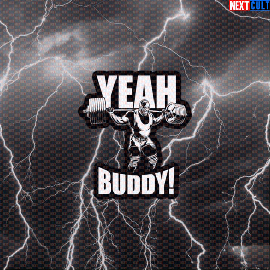 Yeah Buddy Lightweight Gym Sticker | Ronnie Coleman Bodybuilding Meme Decal | Funny Workout Motivational Sticker Default Title Bodybuilding Fitness Gym Ronnie Coleman Workout Next Cult Brand