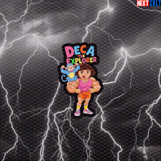 Deca The Explorer Gym Sticker | Funny Enhanced Lifter Decal | Bodybuilding Meme Workout Sticker Default Title Bodybuilding Fitness Gym Steroids TV Workout Next Cult Brand
