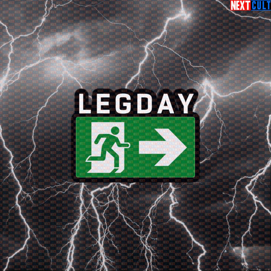 Leg Day No Thanks Gym Sticker | Skip Leg Day Meme Decal for Water Bottles & Gym Equipment | Workout Sticker Default Title Bodybuilding Fitness Gym Leg Day Powerlifting Workout Next Cult Brand