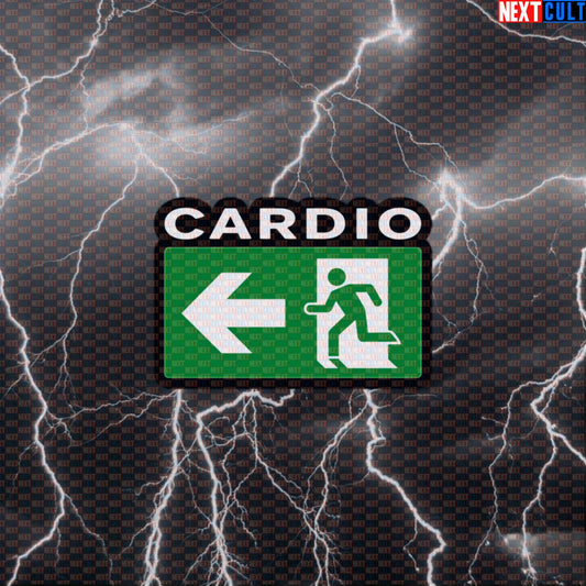 Skip Cardio Gym Sticker | Funny Exit Cardio Meme Workout Decal for Water Bottles & Gym Gear Default Title Bodybuilding Cardio Fitness Gym Workout Next Cult Brand