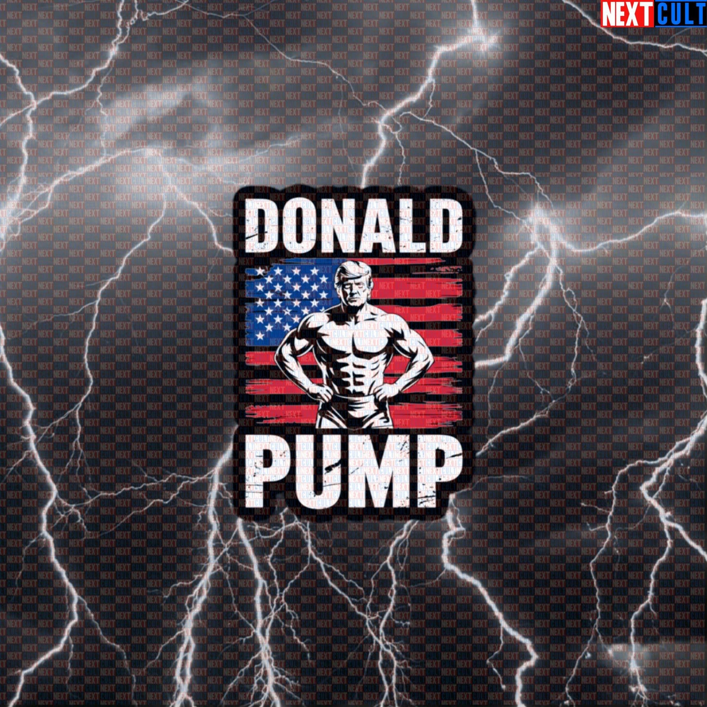 Donald Pump Gym Sticker | Make America Lift Again Funny Workout Decal | Political Meme Fitness Sticker Default Title Stickers 4th of July Bodybuilding Donald Trump Fitness Gym Workout Next Cult Brand