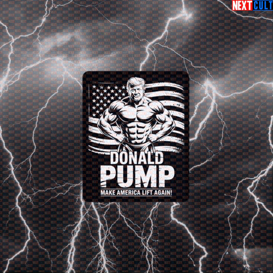 Donald Pump Gym Sticker | Make America Lift Again Funny Workout Decal | Political Fitness Meme Sticker Default Title Stickers 4th of July Bodybuilding Donald Trump Fitness Gym Workout Next Cult Brand