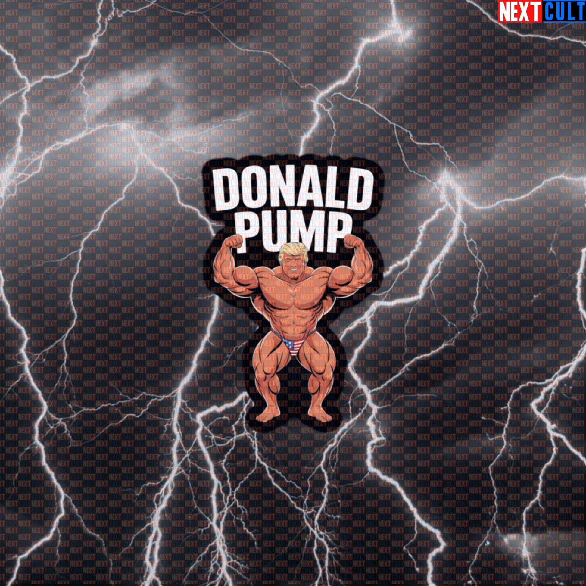 Donald Pump Gym Sticker | Funny American Muscle Decal for Water Bottles & Weight Plates Default Title Stickers 4th of July Bodybuilding Donald Trump Fitness Gym Workout Next Cult Brand