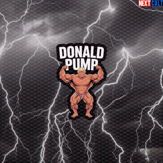 Donald Pump Gym Sticker | Funny American Muscle Decal for Water Bottles & Weight Plates Default Title Stickers 4th of July Bodybuilding Donald Trump Fitness Gym Workout Next Cult Brand