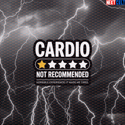Negative Cardio Review Gym Sticker | Funny Cardio Sucks 1 Star Workout Decal | Anti Cardio Meme Sticker Default Title Bodybuilding Cardio Fitness Gym Workout Next Cult Brand