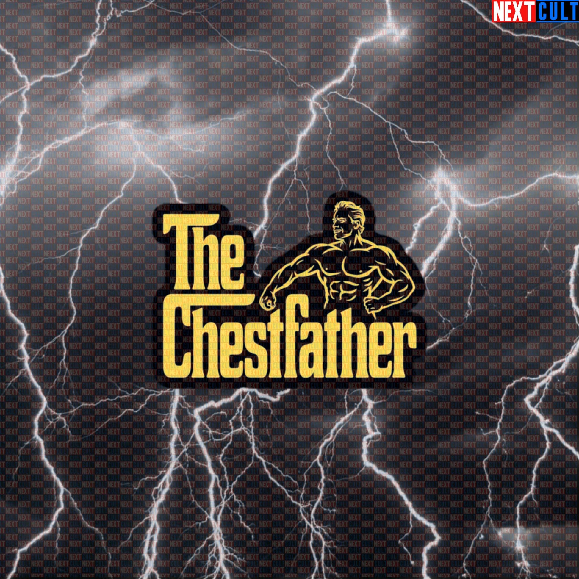 The Chestfather Gym Sticker | Arnold Bodybuilding Meme Decal | Funny Workout Sticker for Lifters Default Title Arnold Schwarzenegger Bodybuilding Films Fitness Gym The Godfather Workout Next Cult Brand
