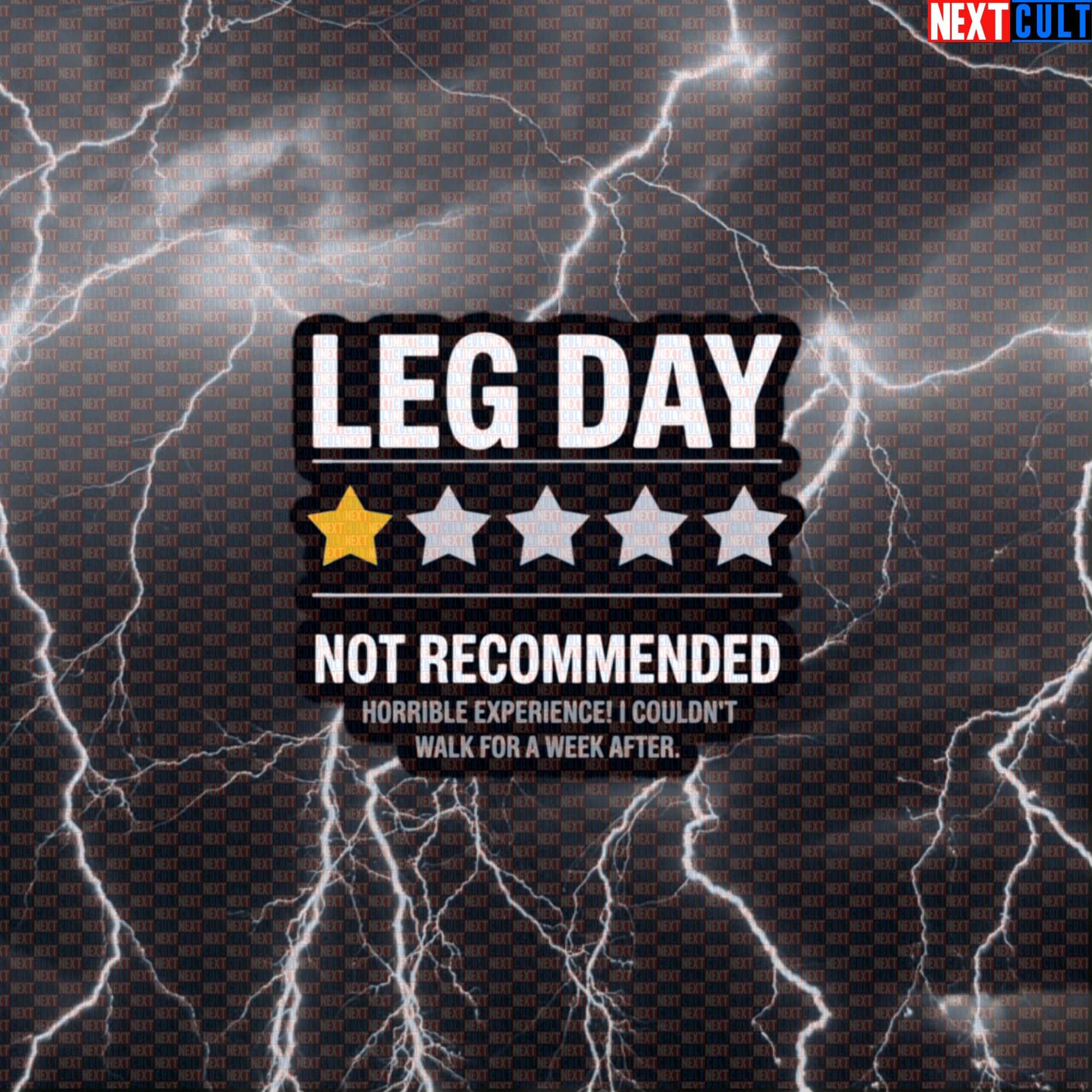 Negative Leg Day Review Gym Sticker | 1 Star Not Recommended Workout Decal For Water Bottles & Gym Gear Default Title Bodybuilding Fitness Gym Leg Day Powerlifting Workout Next Cult Brand