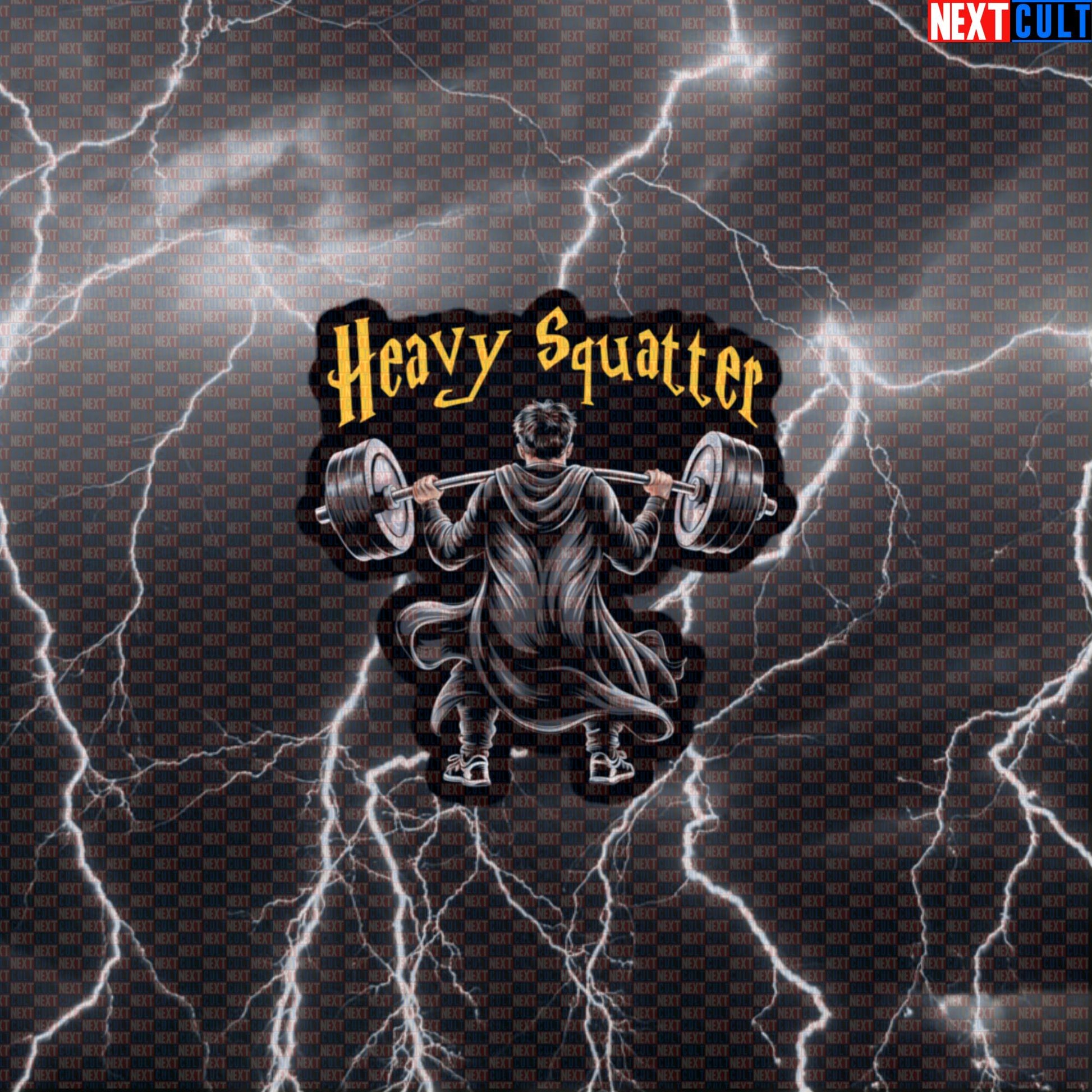 Heavy Squatter Gym Sticker | Harry Potter Squat Meme Decal for Water Bottles | Funny Workout Sticker Default Title Bodybuilding Books Films Fitness Gym Harry Potter Leg Day Powerlifting Workout Next Cult Brand