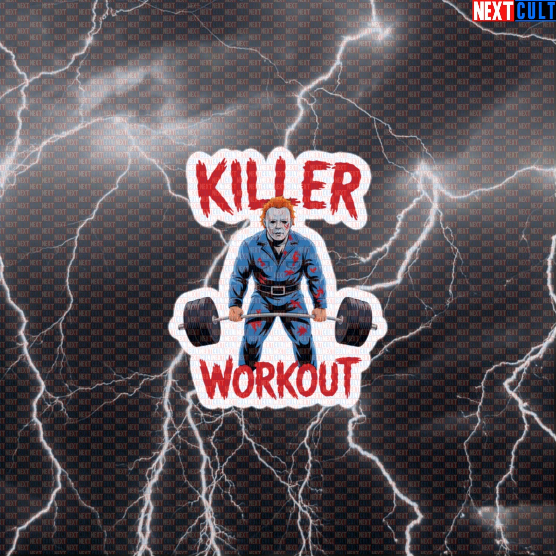 Killer Workout Horror Gym Sticker | Scary Halloween Fitness Meme Decal | Funny Workout Sticker Default Title Bodybuilding Films Fitness Gym Halloween Powerlifting Workout Next Cult Brand