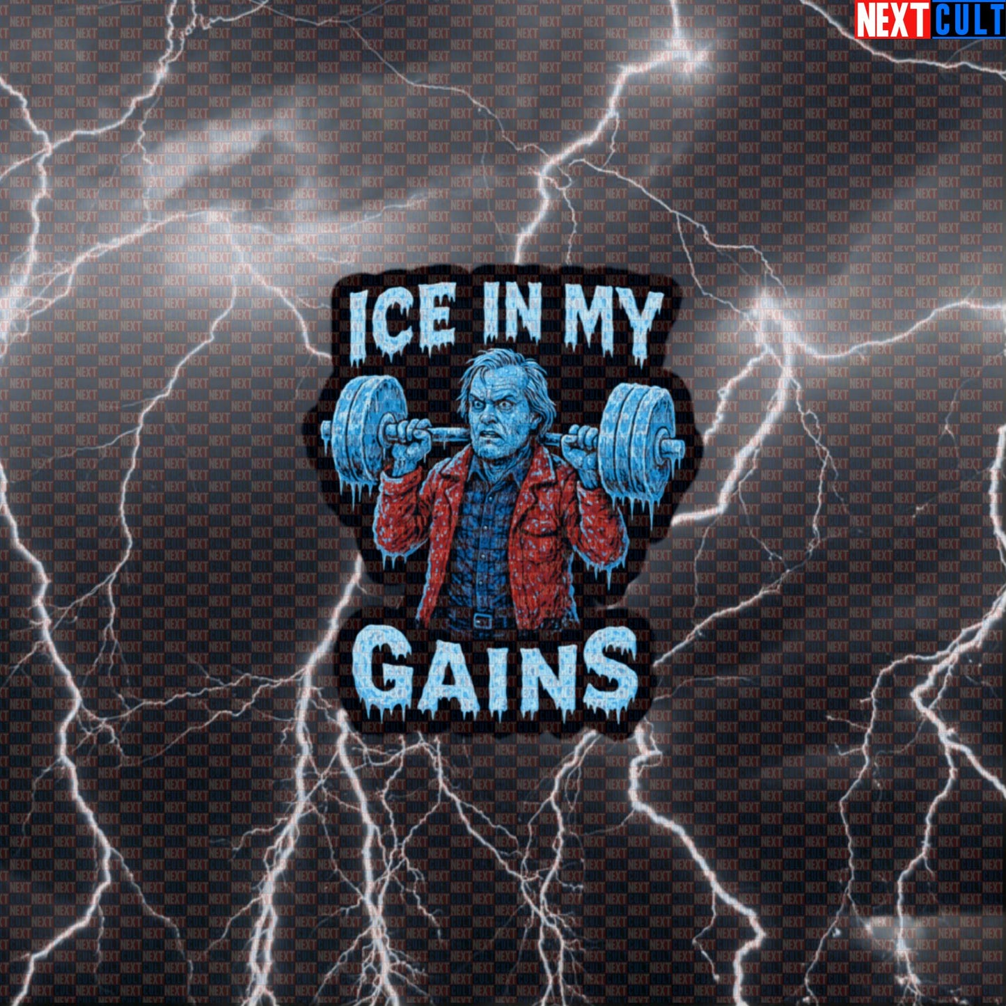 Ice In My Gains The Shining Gym Meme Sticker | Funny Workout Decal Default Title Films Fitness Gym Halloween Powerlifting Workout Next Cult Brand