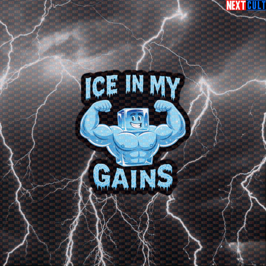 Ice In My Gains Funny Gym Sticker | Icy Workout Decal For Bodybuilding Default Title Bodybuilding Fitness Gym Workout Next Cult Brand
