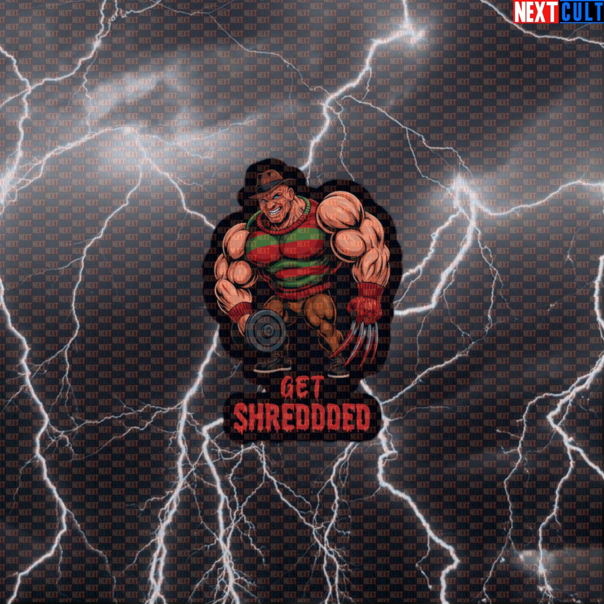 Get Shredded Freddy Krueger Funny Gym Sticker | Horror Meme Workout Decal Default Title Bodybuilding Films Fitness Gym Halloween Workout Next Cult Brand