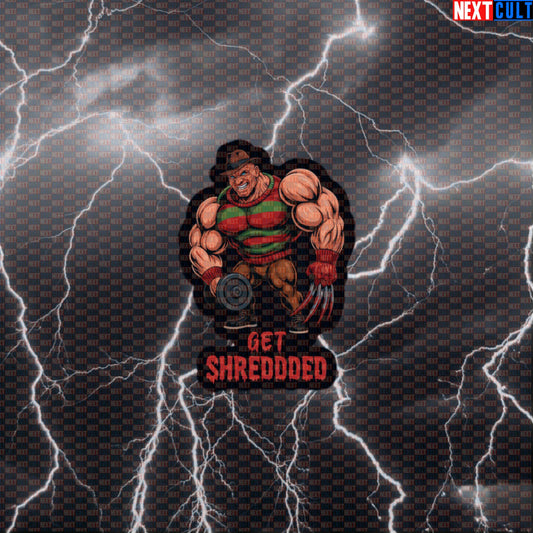 Get Shredded Freddy Krueger Funny Gym Sticker | Horror Meme Workout Decal Default Title Bodybuilding Films Fitness Gym Halloween Workout Next Cult Brand