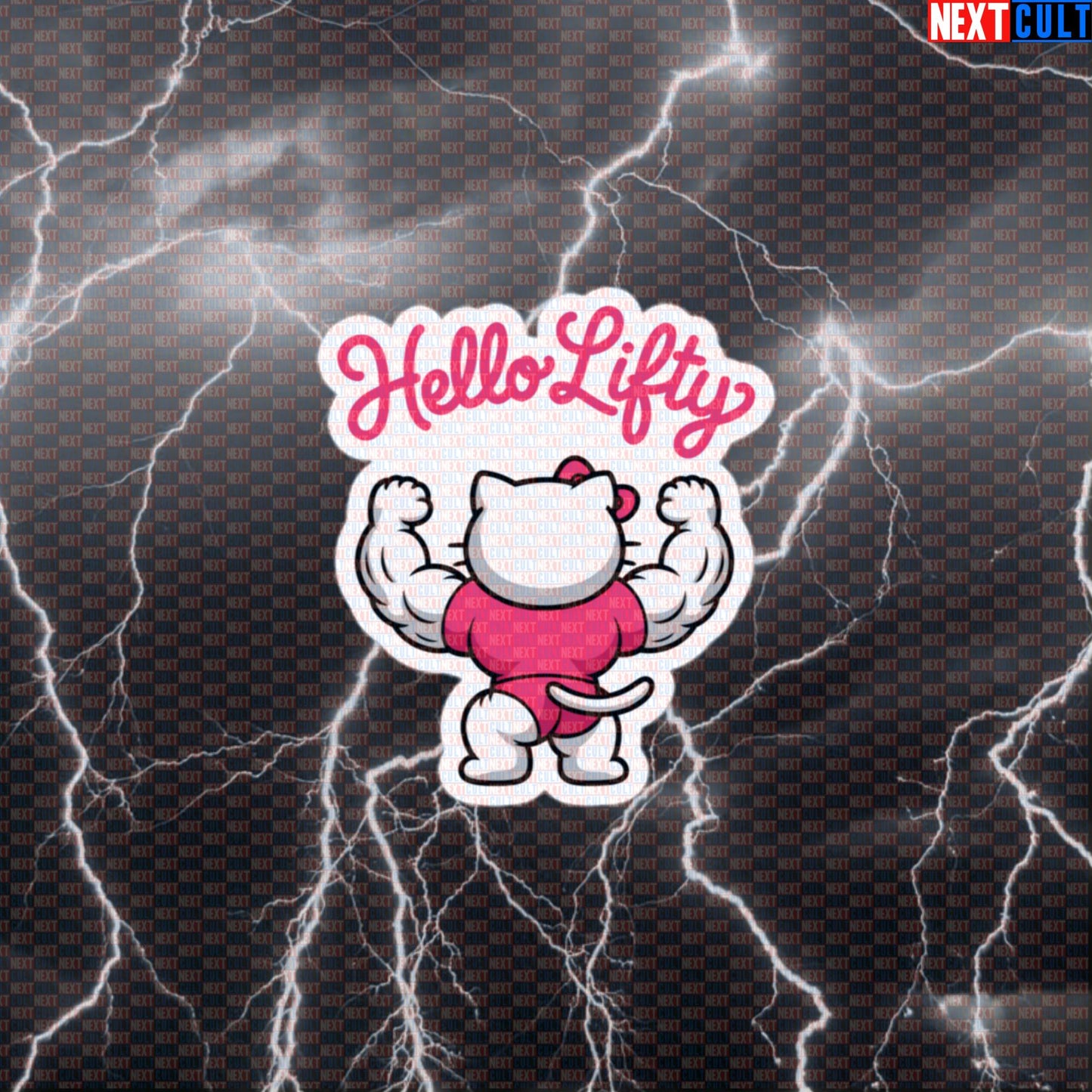 Hello Lifty Gym Sticker | Cute Funny Workout Decal for Water Bottles & Gym Gear | Fitness Meme Sticker Default Title Bodybuilding Fitness Gym TV Workout Next Cult Brand