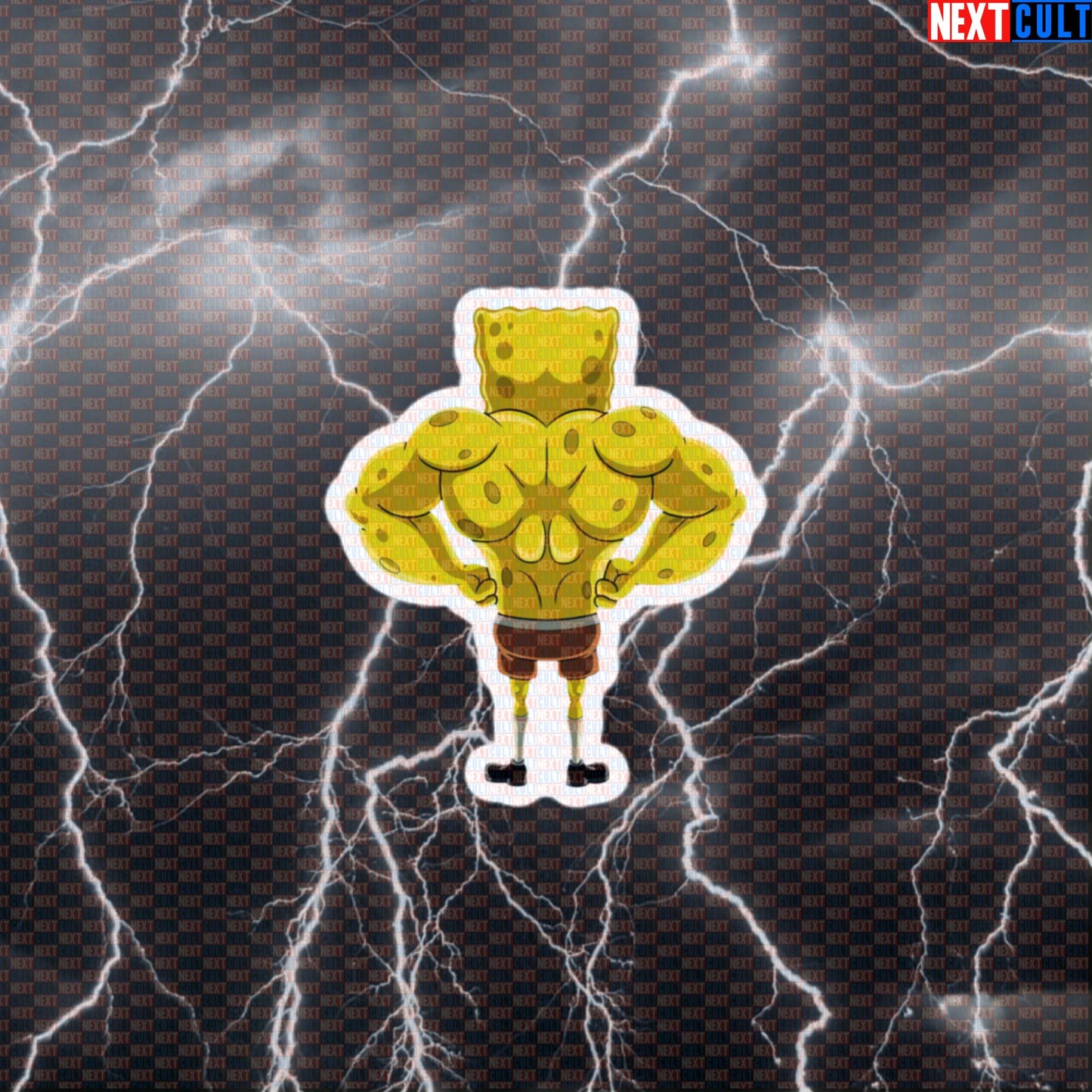 Big Back Gym Sticker | SpongeBob Workout Decal for Water Bottles | Funny Bodybuilding Meme Sticker Default Title Stickers Bodybuilding Fitness Gym SpongeBob TV Workout Next Cult Brand
