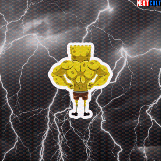 Big Back Gym Sticker | SpongeBob Workout Decal for Water Bottles | Funny Bodybuilding Meme Sticker Default Title Stickers Bodybuilding Fitness Gym SpongeBob TV Workout Next Cult Brand