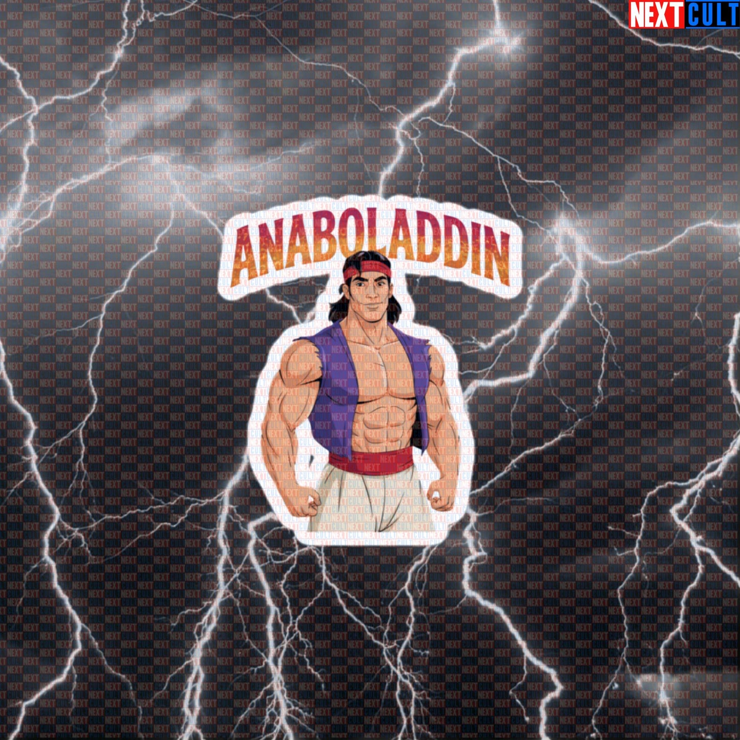 Anaboladdin Gym Sticker | Funny Not Natty Workout Decal for Lifters | Bodybuilding Meme Sticker Default Title Stickers Bodybuilding Films Fitness Gym Steroids Workout Next Cult Brand