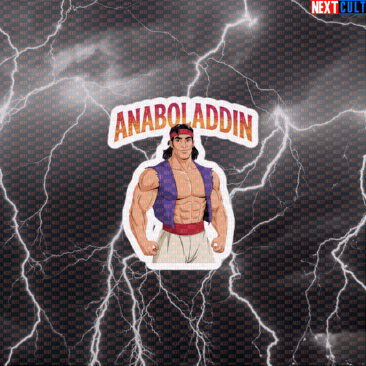Anaboladdin Gym Sticker | Funny Not Natty Workout Decal for Lifters | Bodybuilding Meme Sticker Default Title Stickers Bodybuilding Films Fitness Gym Steroids Workout Next Cult Brand