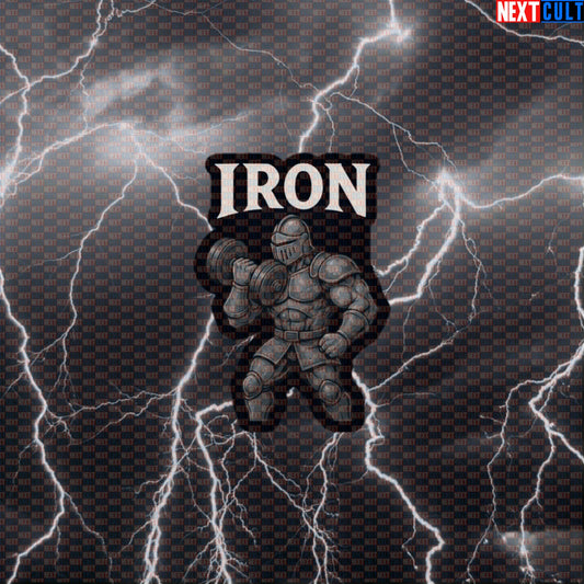 Knight Lifting Iron Funny Gym Sticker | Medieval Workout Decal for Lifters Default Title Stickers Bodybuilding Fitness Gym Workout Next Cult Brand