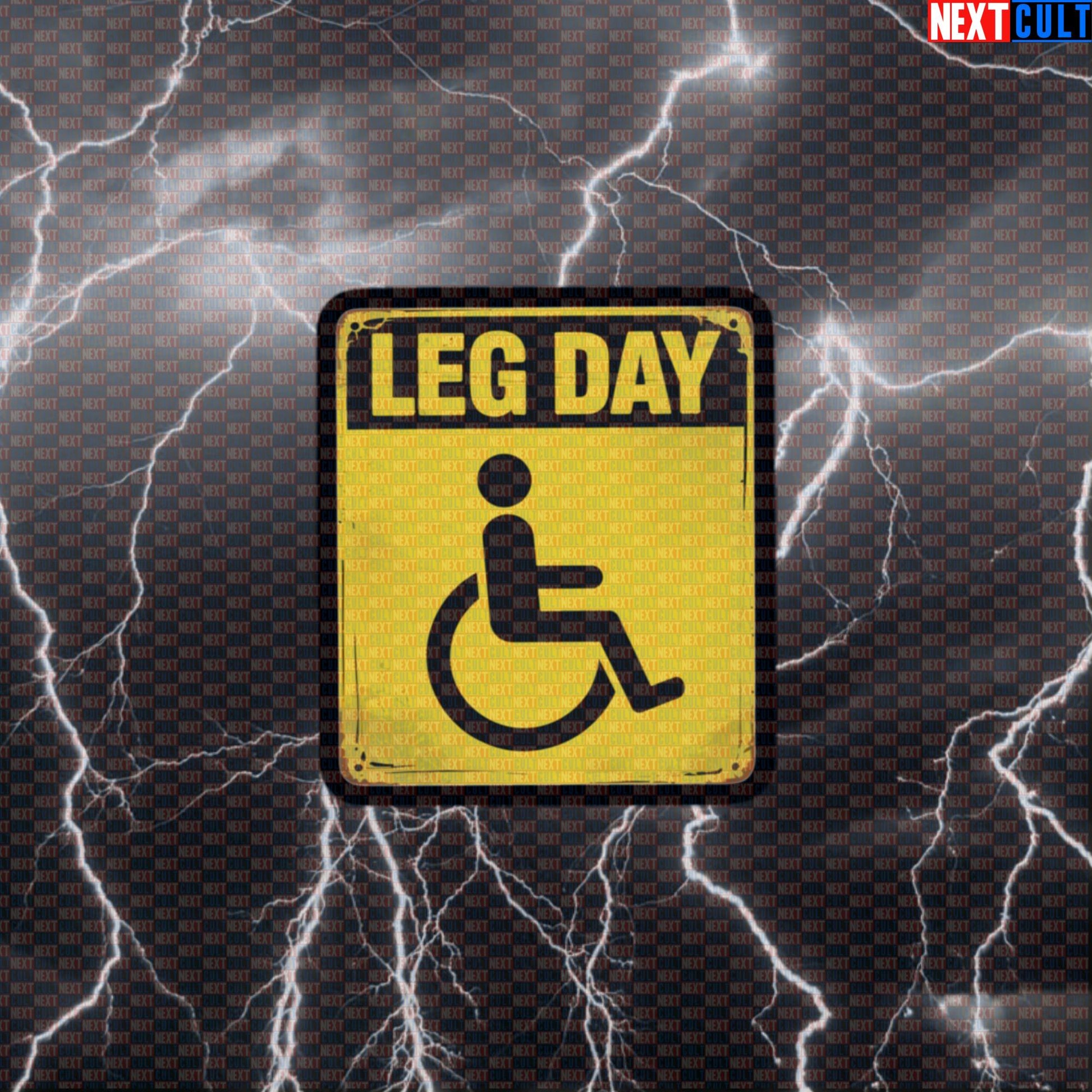 Leg Day Gym Sticker | Funny Workout Decal for Water Bottles & Gym Equipment | Fitness Meme Sticker Default Title Stickers Bodybuilding Fitness Gym Leg Day Powerlifting Workout Next Cult Brand