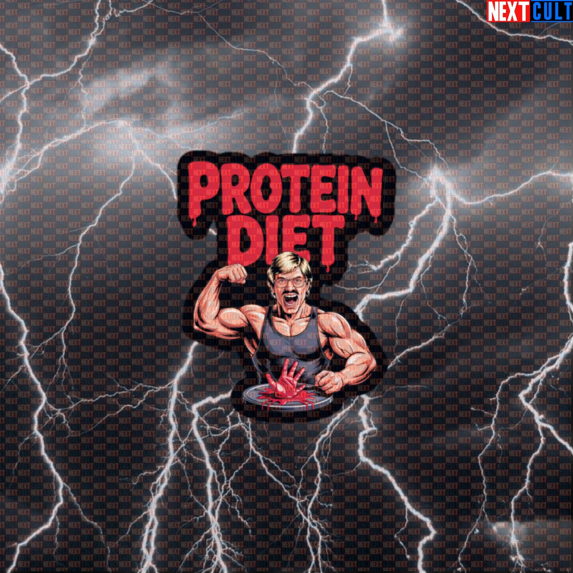 Protein Diet Gym Sticker | Dark Humor Workout Decal For Lifters | Edgy Fitness Meme Sticker Default Title Stickers Bodybuilding Fast Food Films Fitness Gym Halloween Workout Next Cult Brand
