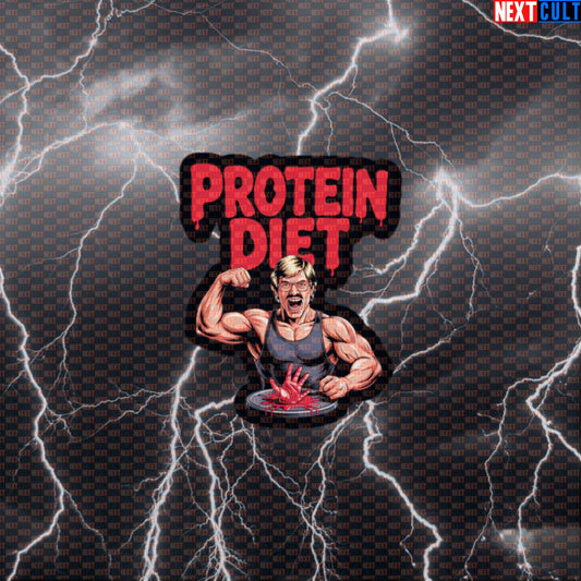 Protein Diet Gym Sticker | Dark Humor Workout Decal For Lifters | Edgy Fitness Meme Sticker Default Title Stickers Bodybuilding Fast Food Films Fitness Gym Halloween Workout Next Cult Brand