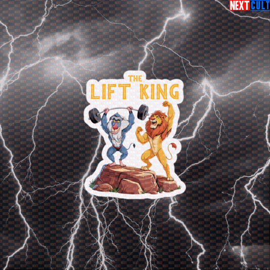 Lift King Gym Sticker | Funny Lion King Workout Decal for Water Bottles & Gym Equipment | Fitness Meme Default Title Stickers Bodybuilding Films Fitness Powerlifting Workout Next Cult Brand