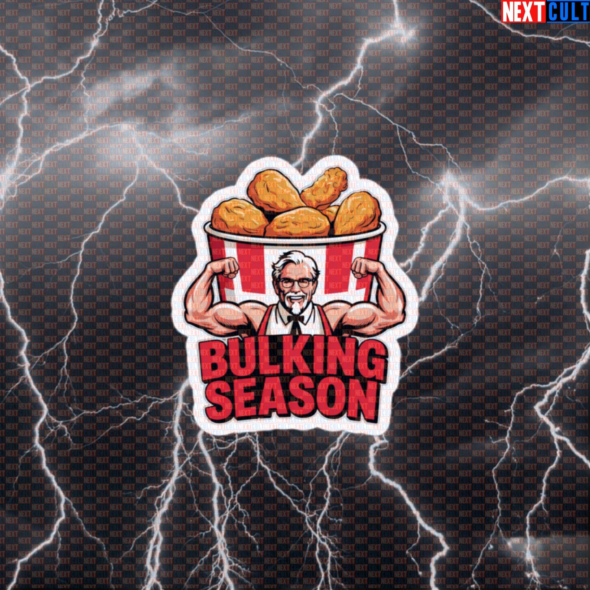 Bulking Season Gym Sticker | Funny KFC Chicken Workout Decal for Water Bottles | Fitness Meme Sticker Default Title Stickers Bodybuilding Fast Food Fitness Gym Workout Next Cult Brand