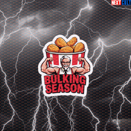 Bulking Season Gym Sticker | Funny KFC Chicken Workout Decal for Water Bottles | Fitness Meme Sticker Default Title Stickers Bodybuilding Fast Food Fitness Gym Workout Next Cult Brand