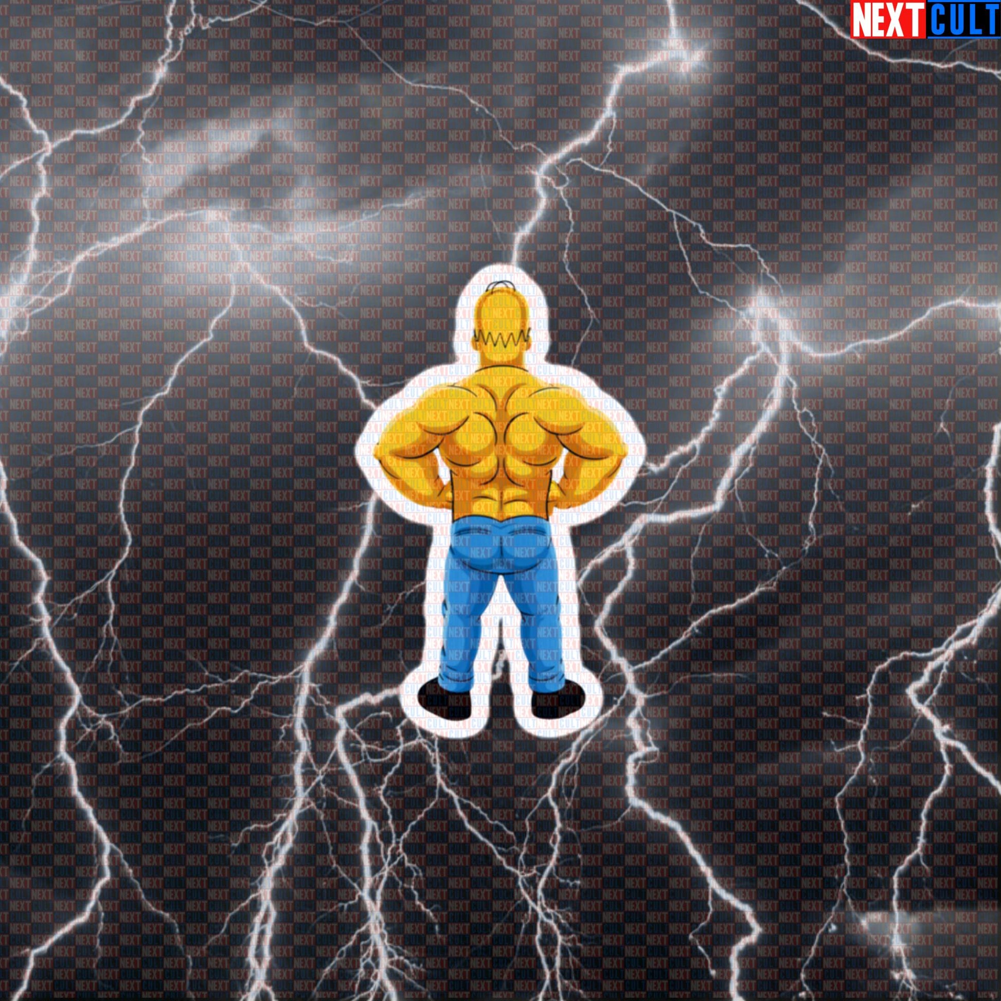 Strong Back Bodybuilder Gym Sticker | Funny Workout Decal for Lifters | The Simpsons Fitness Meme Default Title Stickers Bodybuilding Fitness Gym The Simpsons TV Workout Next Cult Brand