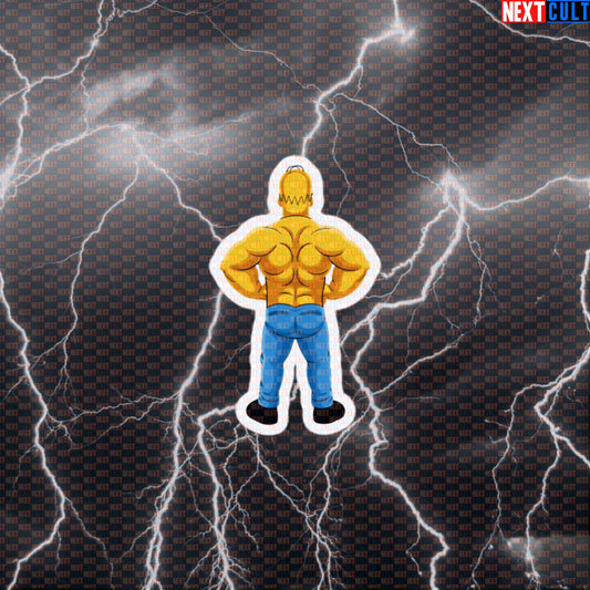 Strong Back Bodybuilder Gym Sticker | Funny Workout Decal for Lifters | The Simpsons Fitness Meme Default Title Stickers Bodybuilding Fitness Gym The Simpsons TV Workout Next Cult Brand